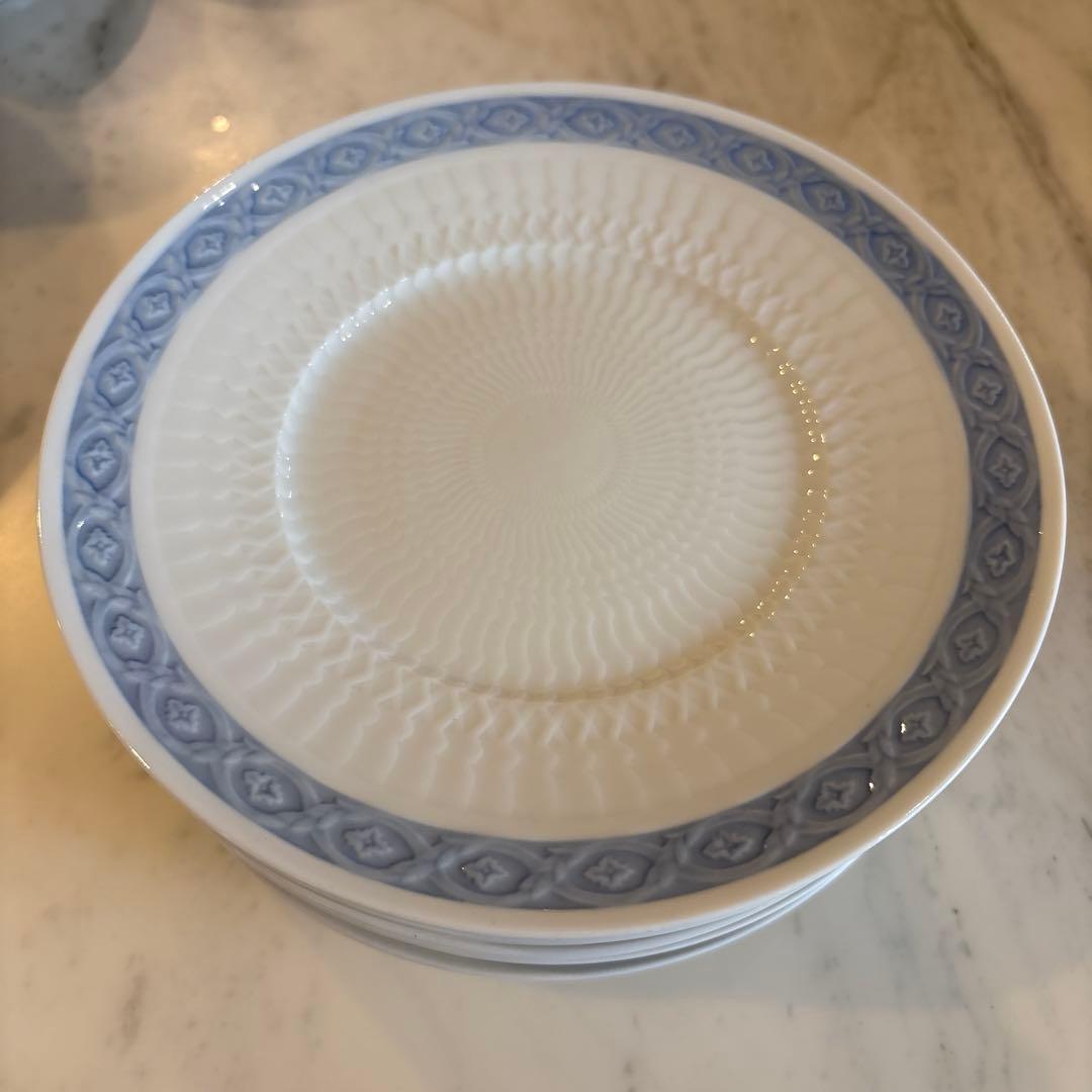 ロイヤルコペンハーゲン白と青の波模様皿 6枚セット