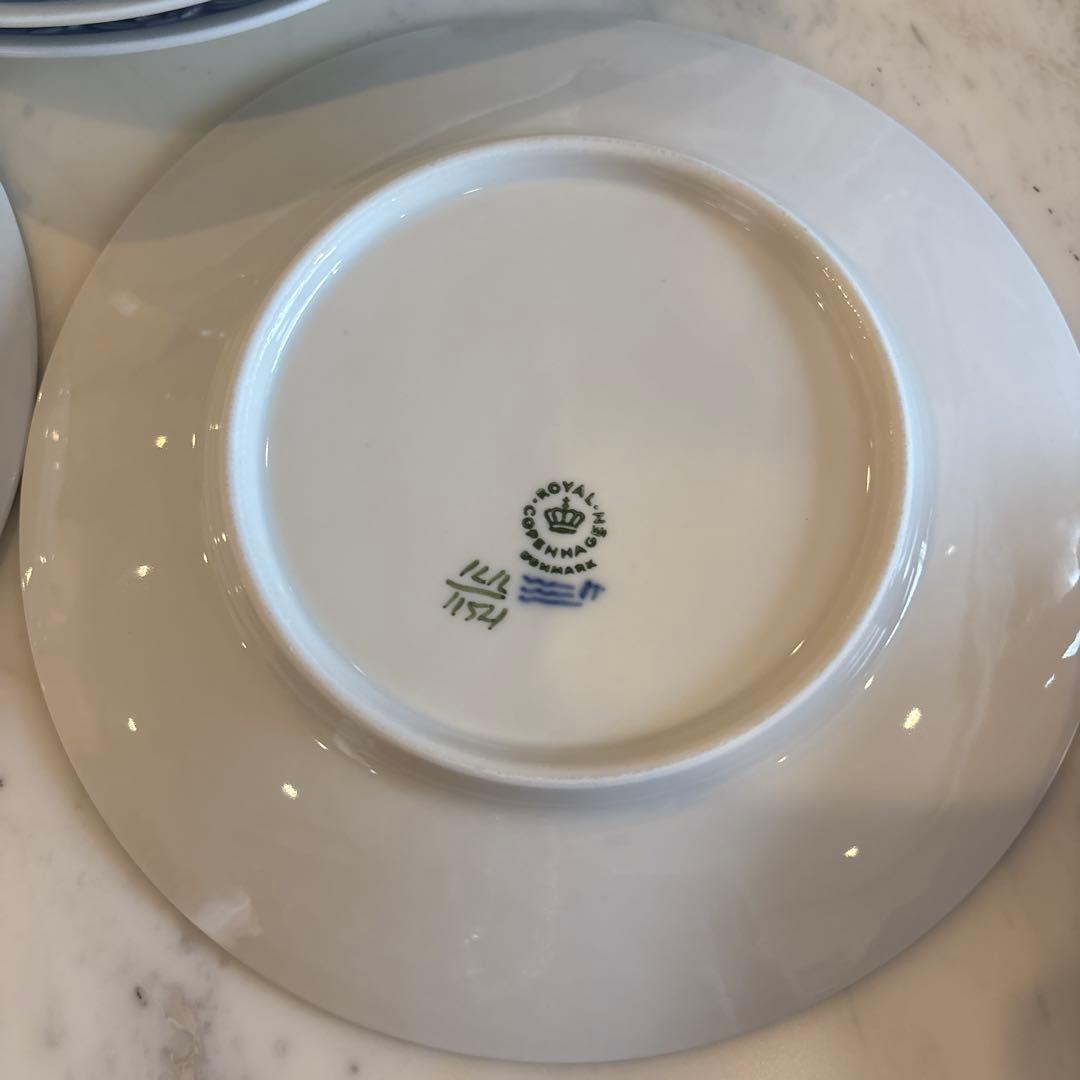 ロイヤルコペンハーゲン白と青の波模様皿 6枚セット