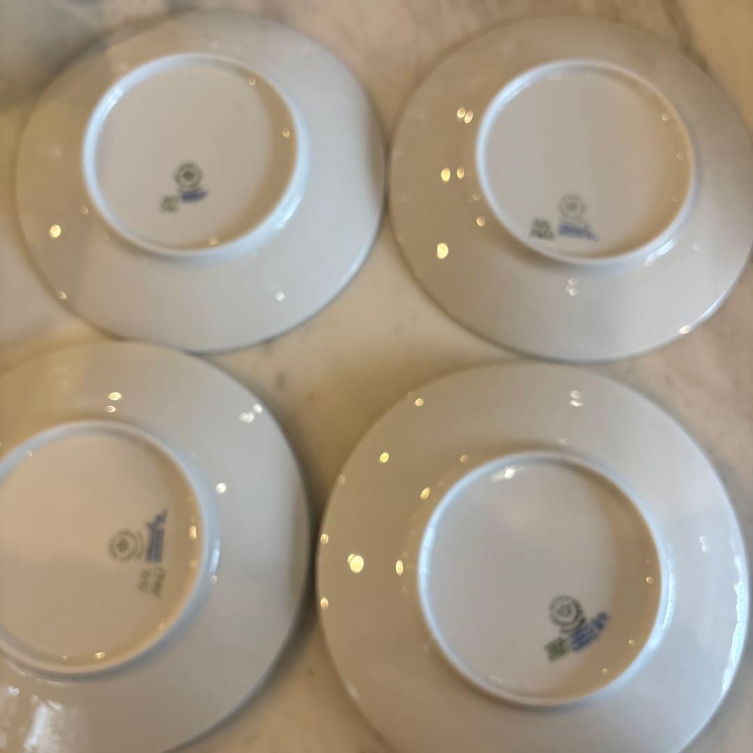 ロイヤルコペンハーゲン白と青の波模様皿 6枚セット