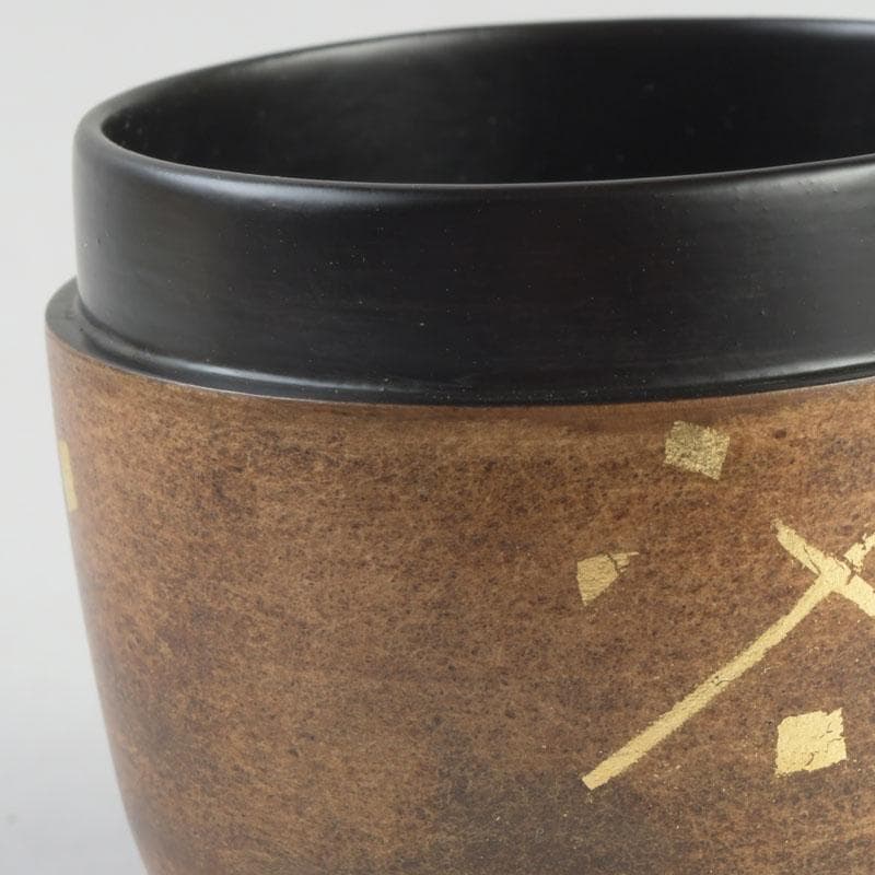 茶道具　蒔絵師　中林貴山作　金箔散　和紙貼　中棗　共箱　V　9764