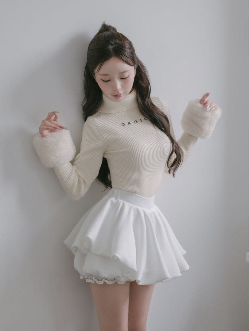 Darich スムースファーリブニットトップス IVO