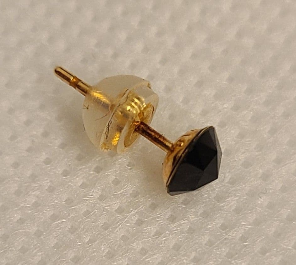 SYMPATHYOFSOUL K18 オニキス　ピアス