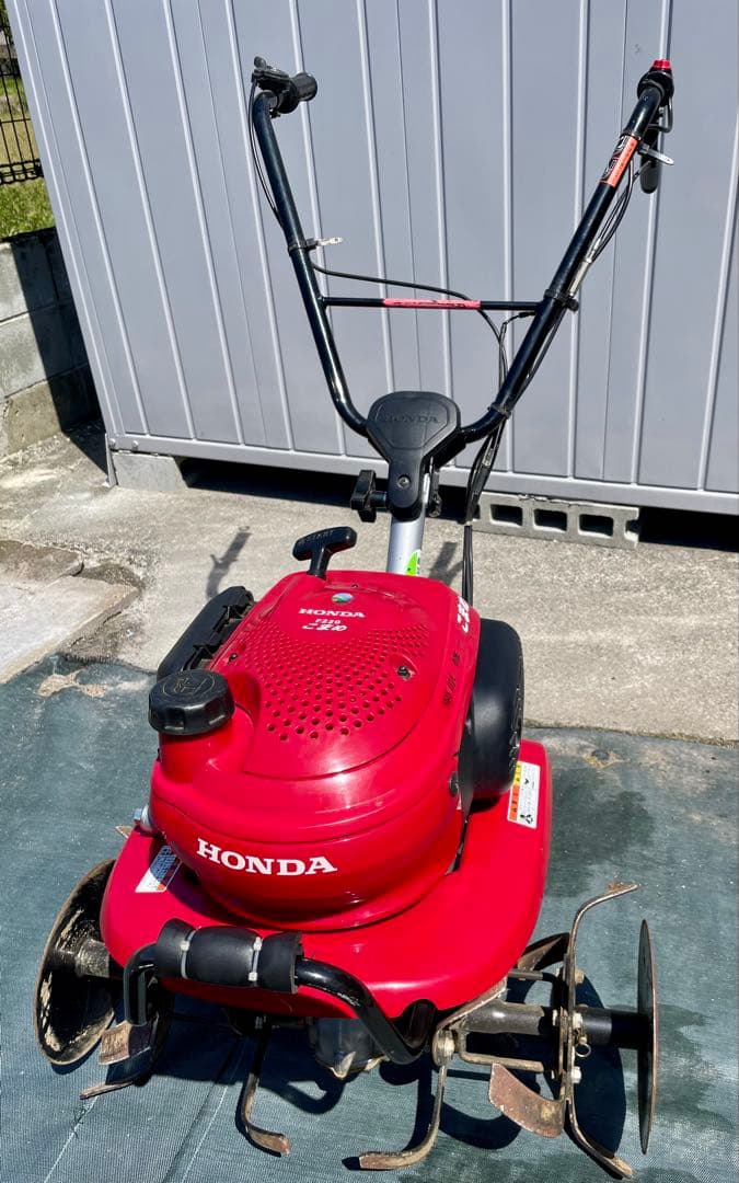 HONDAこまめF220 農用トラクター歩行型+ブルー溝浚器畝立てアタッチメント