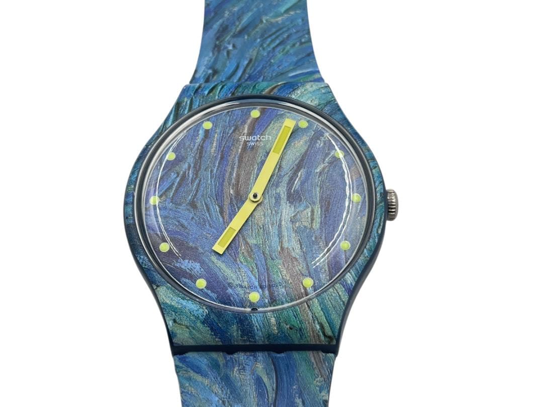動作品 Swatch X MoMA ゴッホ 星月夜 モデル SUOZ335