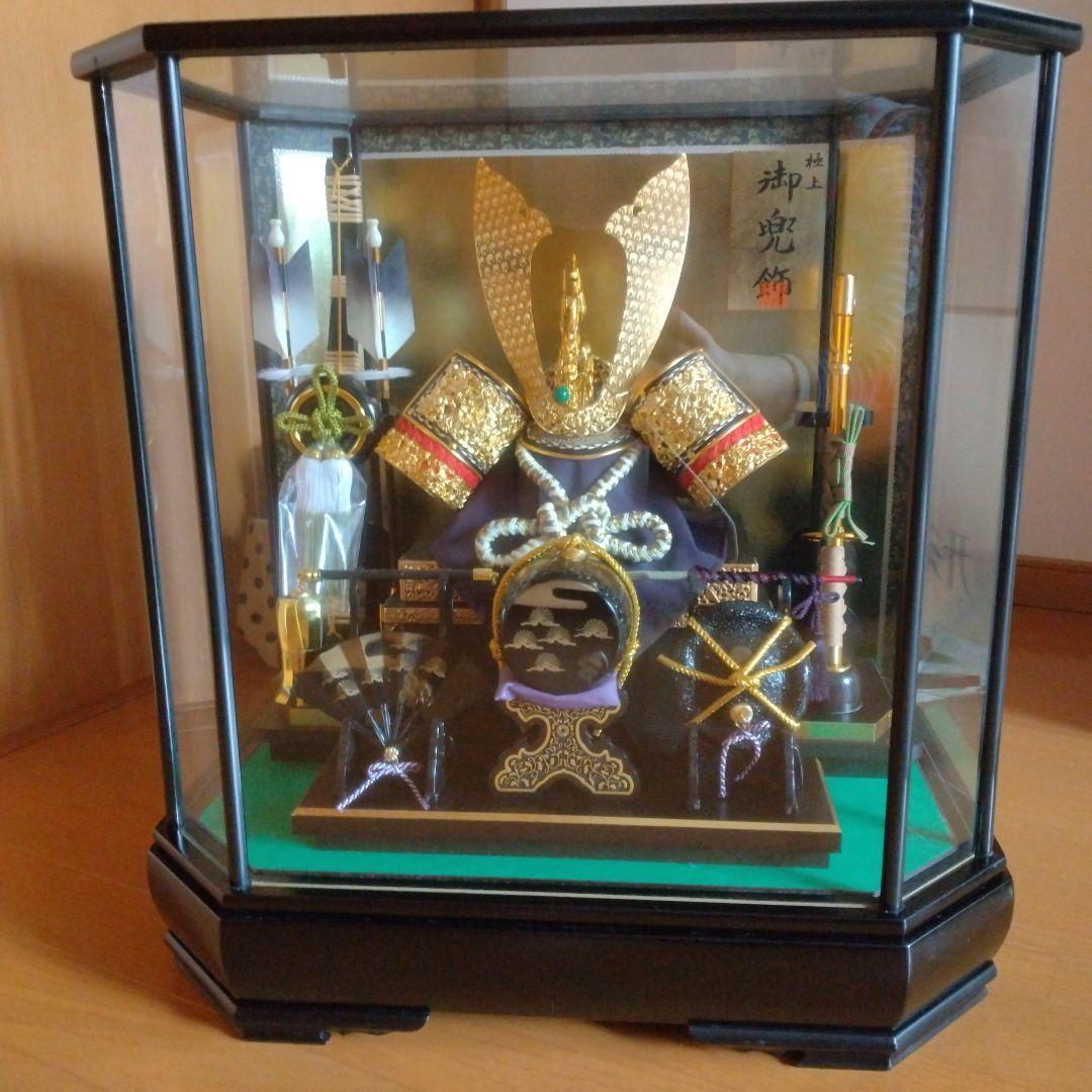 特選　五月人形　12号極上　角切　兜飾　ガラスケース入り