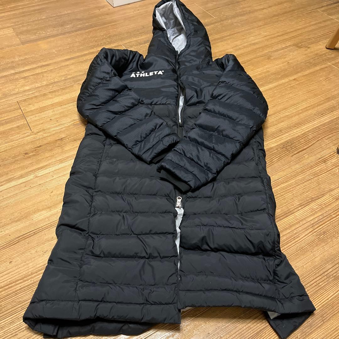 ATHLETA フード付きベンチコート 黒