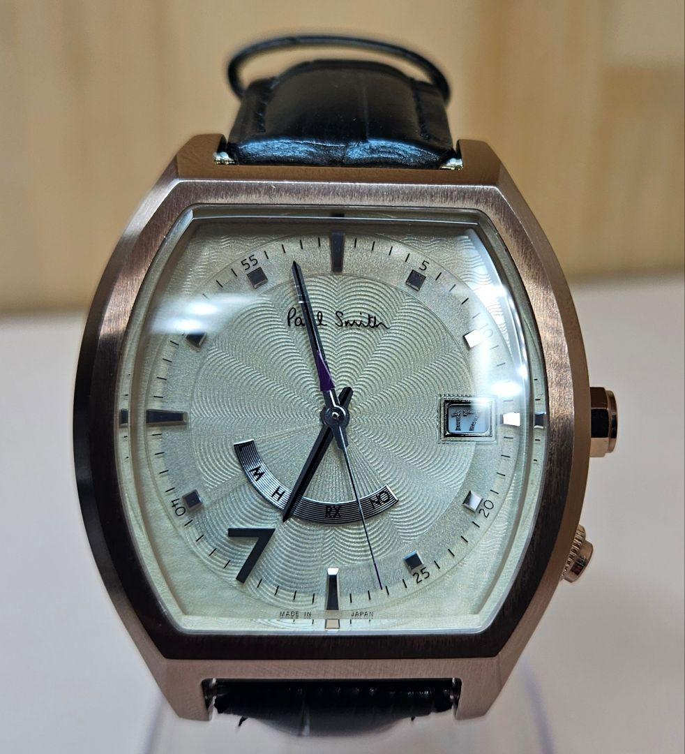 2次電池交換済‼️全付属品揃いの美品ポールスミス　電波ソーラー時計
