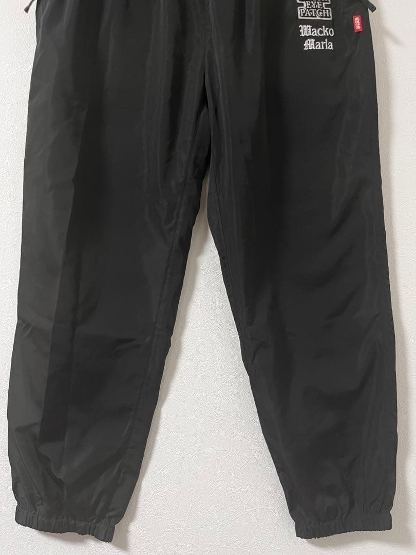 【美品】ワコマリア ブラックアイパッチ コラボ トラックパンツ L ブラック
