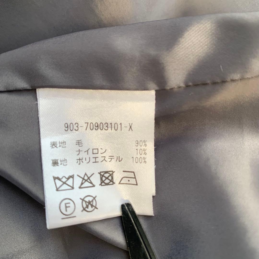 あずくる　北欧暮らしの道具店 アレンジ襟のかろやかチェスターコート グレー