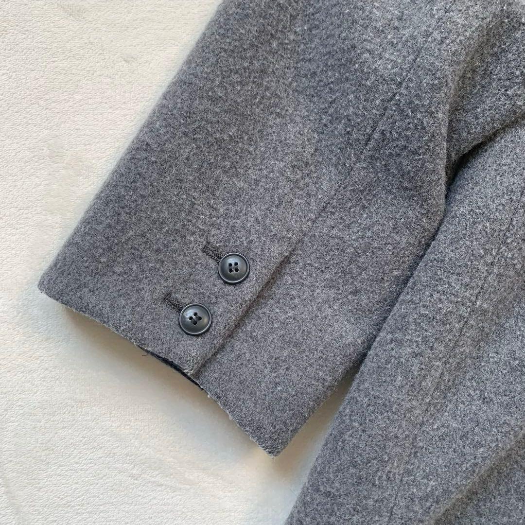 あずくる　北欧暮らしの道具店 アレンジ襟のかろやかチェスターコート グレー