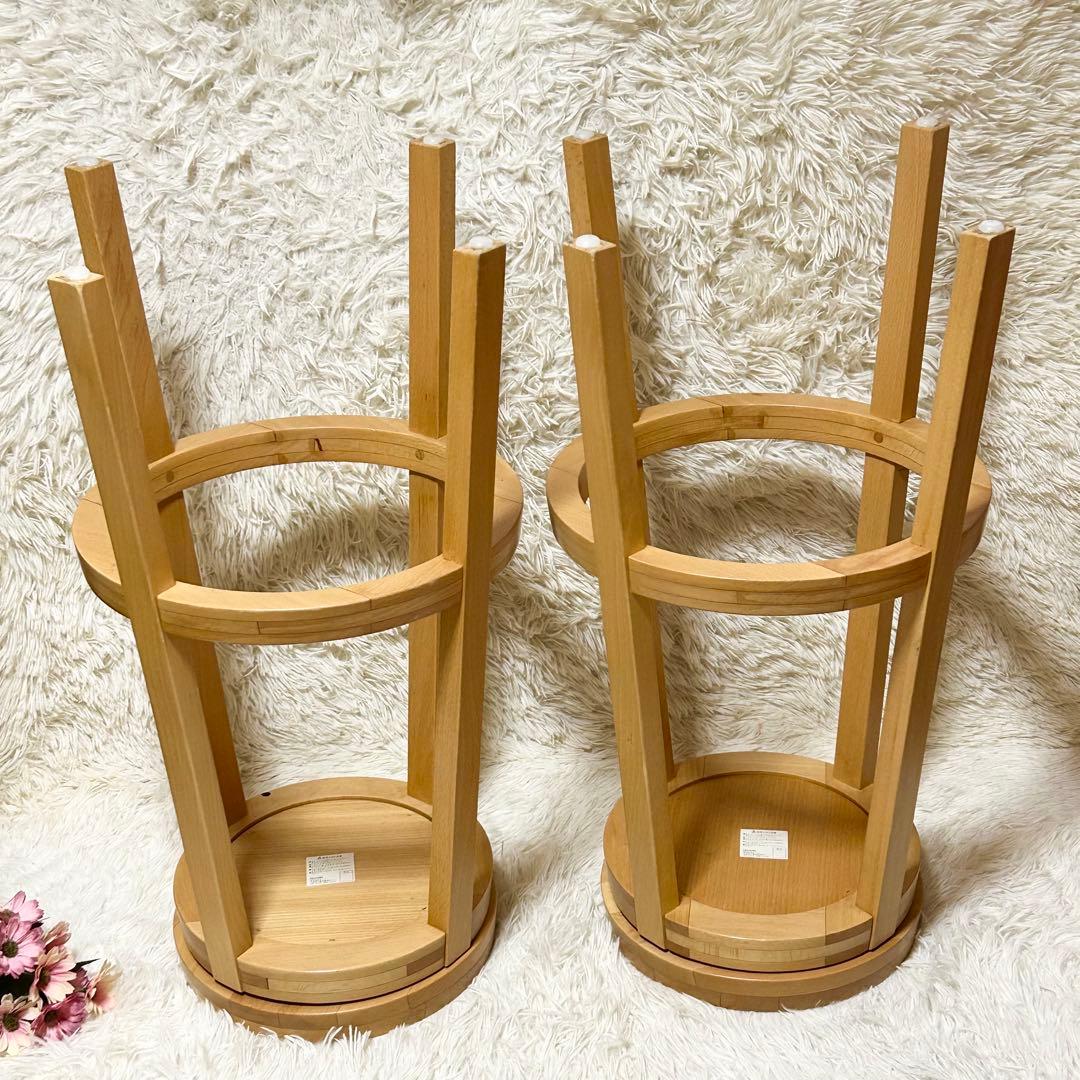 【廃盤品】QUON クオン 回転式 カウンターチェア セロ ブナ材 740 2脚