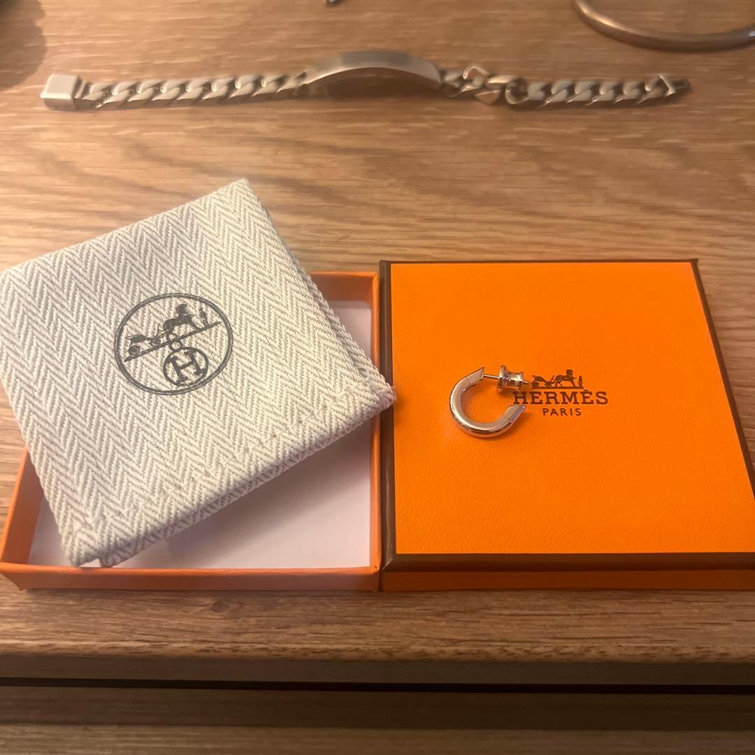HERMES シルバー ピアスサボ　(片耳用)