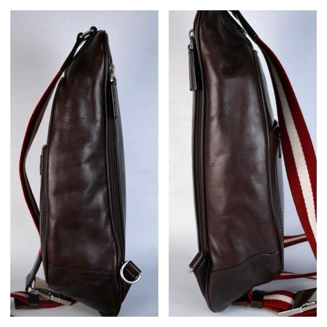 ✨美品✨Bally バリー　ボディバッグ　ロゴ　レザー　トレスポ　ブラウン