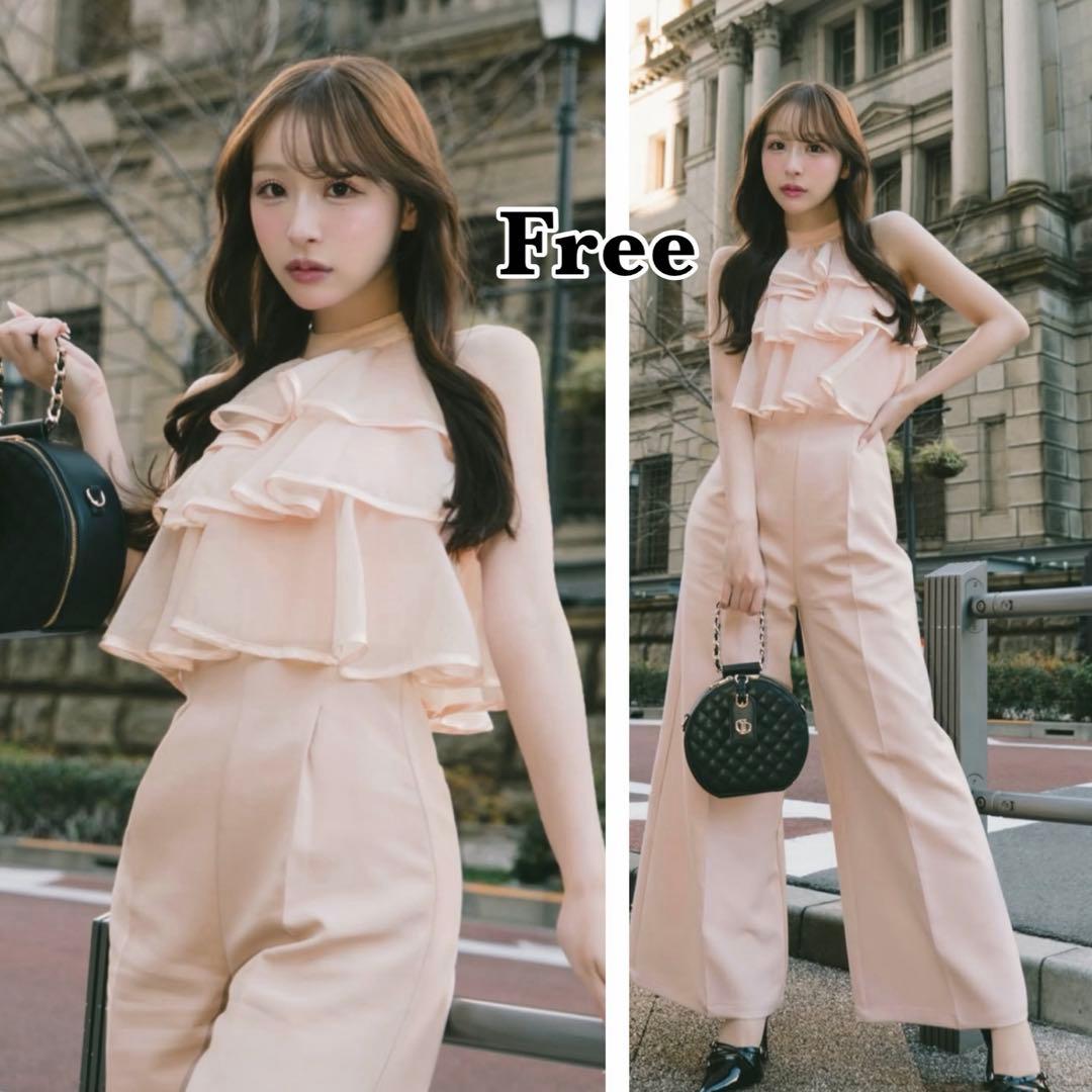 新品・未開封♡Darich♡ティアードフリルジャンプスーツ　(PNK・Free)