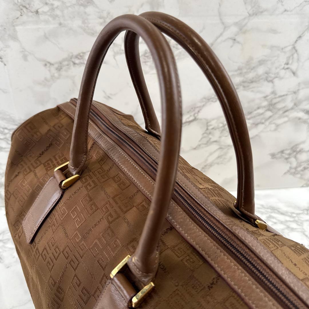 デッドストックGIVENCHY ジバンシィ 総柄ジャガード×本革 ボストンバッグ