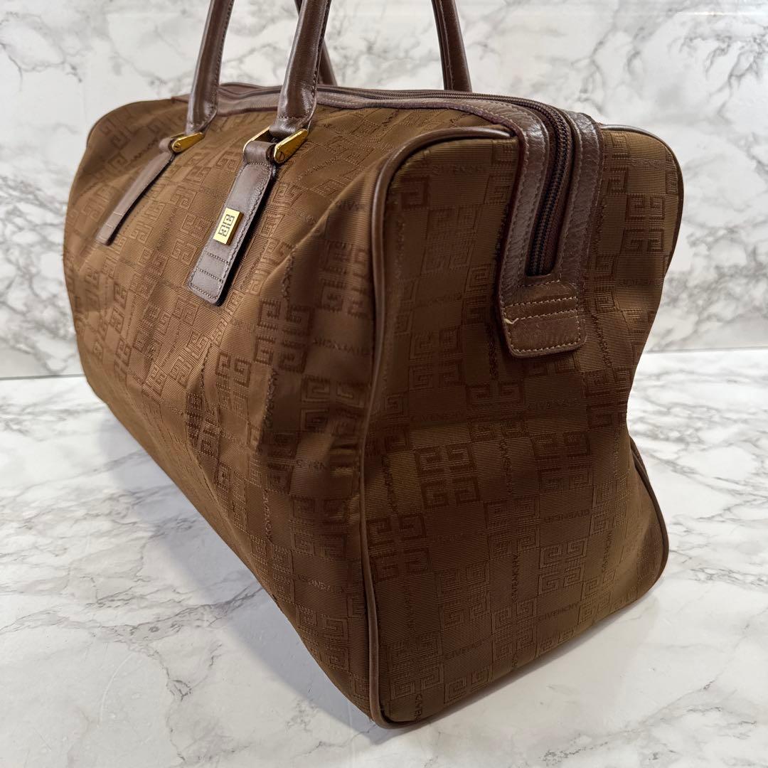 デッドストックGIVENCHY ジバンシィ 総柄ジャガード×本革 ボストンバッグ