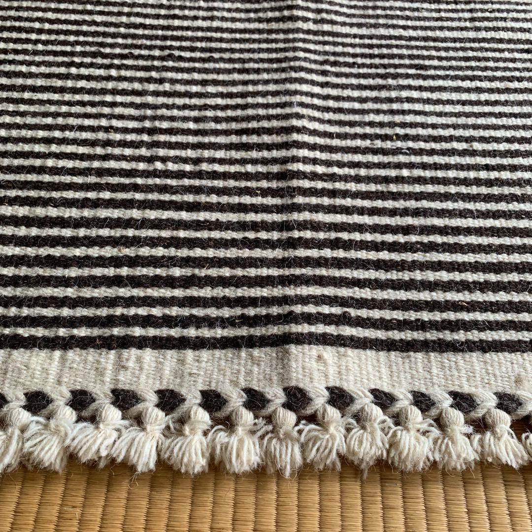 新品　ラクダと羊毛のラグ　インド