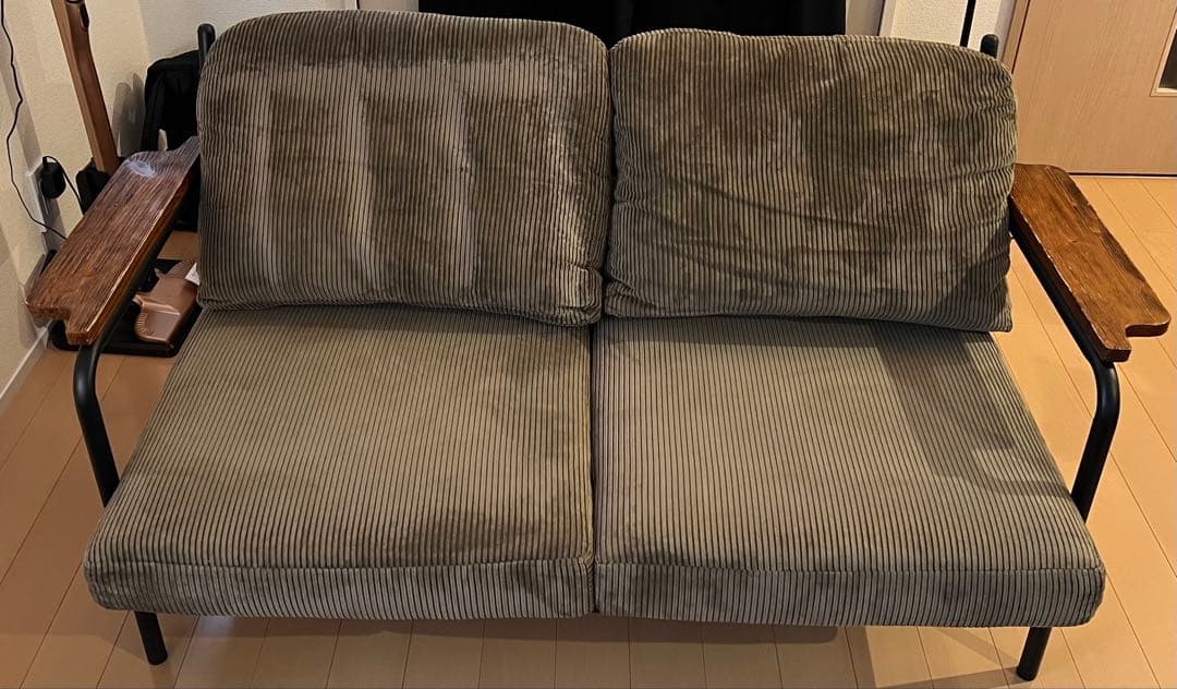 2人掛けソファ　おしゃれ コーデュロイ ヴィンテージ モダンデコ