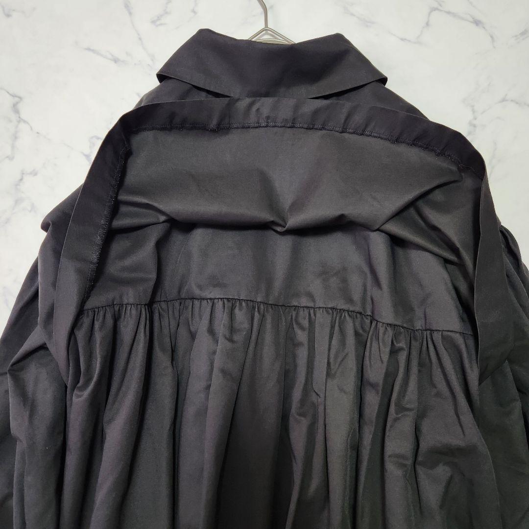 新品✨未使用　YOIHI フリルギャザーステンカラーコート トレンチ　ブラック