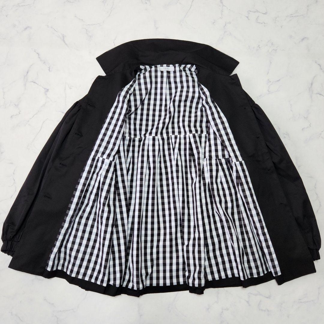 新品✨未使用　YOIHI フリルギャザーステンカラーコート トレンチ　ブラック