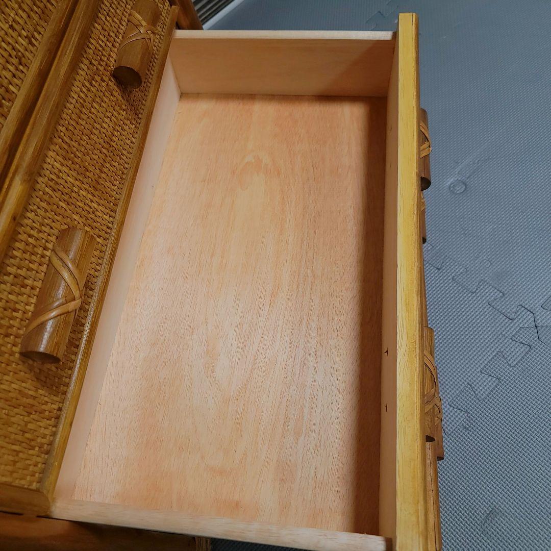 美品　ラタン　5段　チェスト　箪笥