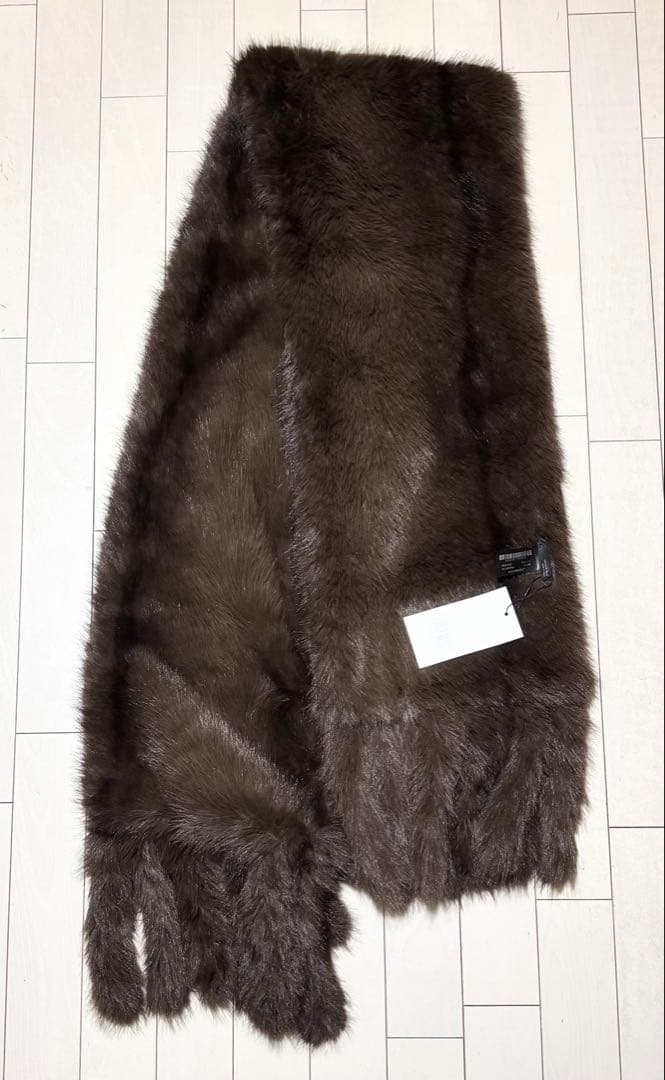 ZARA フェイクファー フリンジ付きストール ブラウン 新品未使用