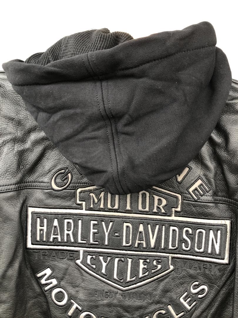 新品 Harley-Davidson フード付きライダースレザージャケット XL