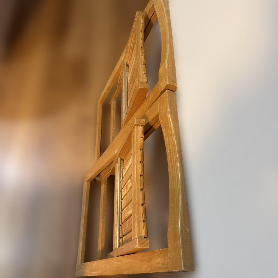 【レトロ】木製 折り畳み チェア ヴィンテージ 北欧風 イス 椅子 2脚セット