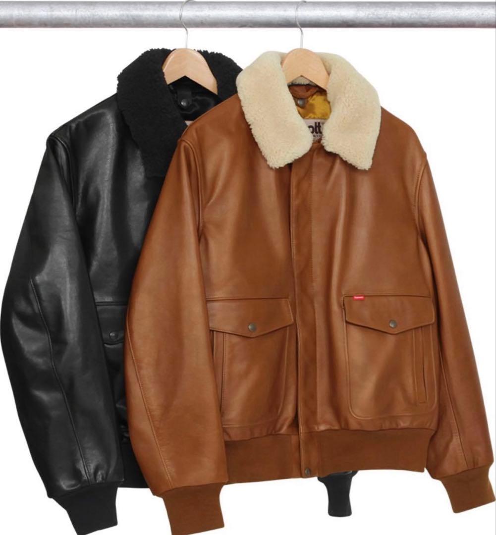 ジャケット・アウター Supreme 16FW Leather A-2 Fight Jacket S