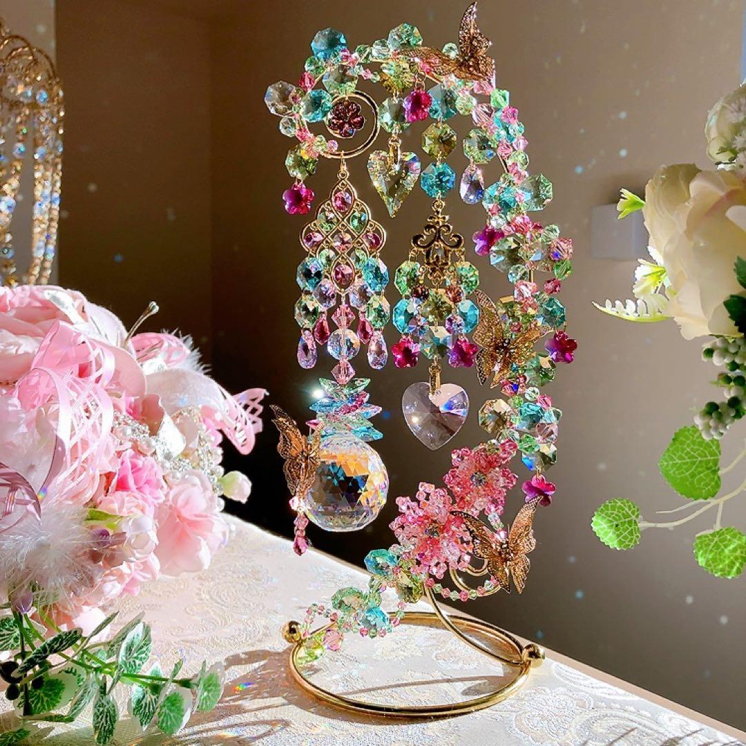 おばこ丸様♡スワロフスキー♡Spring Garden♡スタンドサンキャッチャー