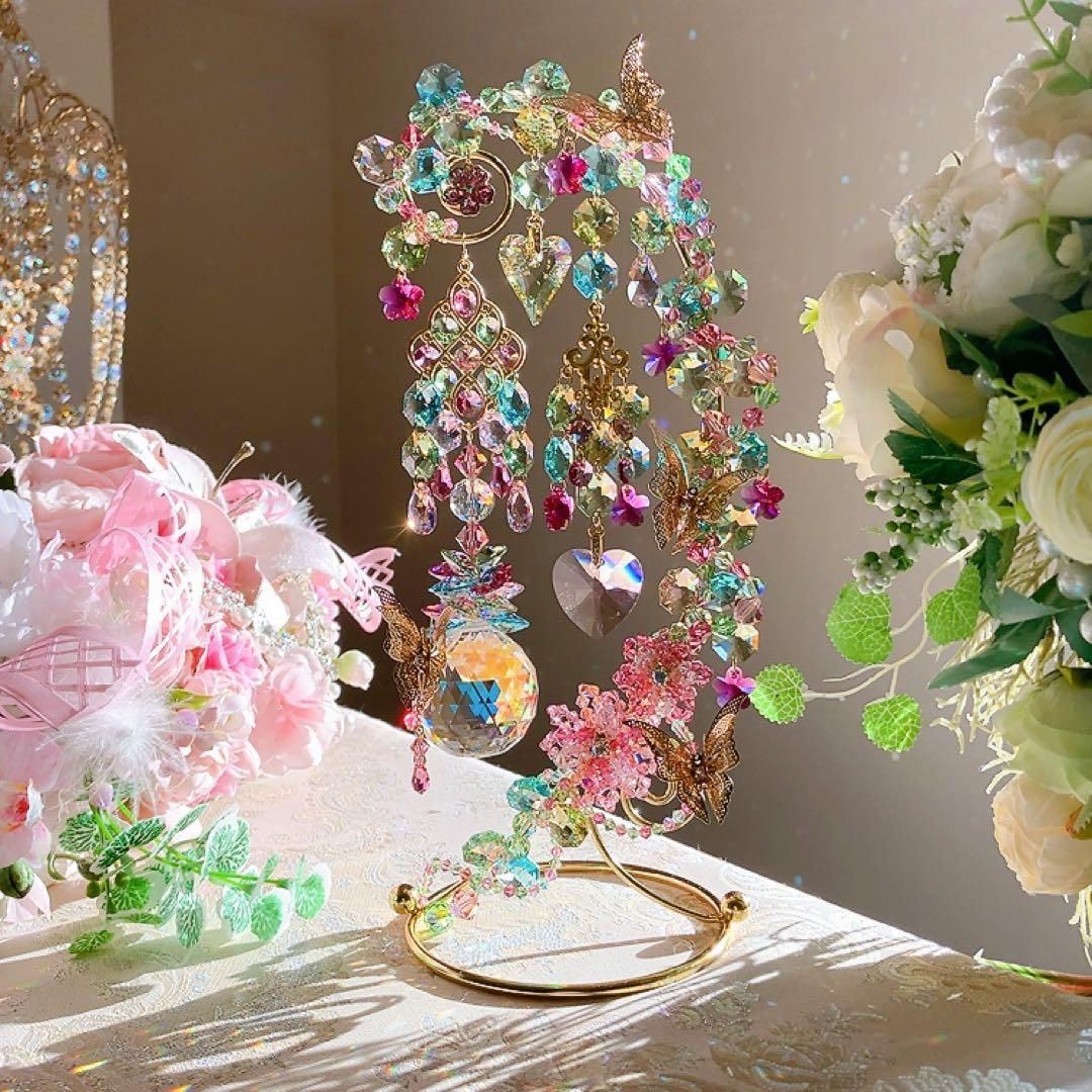 おばこ丸様♡スワロフスキー♡Spring Garden♡スタンドサンキャッチャー