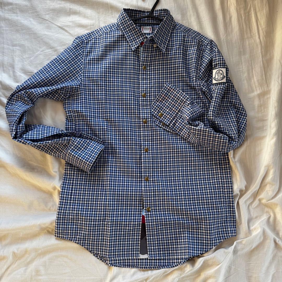 た*か様 ⭐︎極美品⭐︎MONCLER チェック柄 長袖シャツ ネイビー/ホワイ