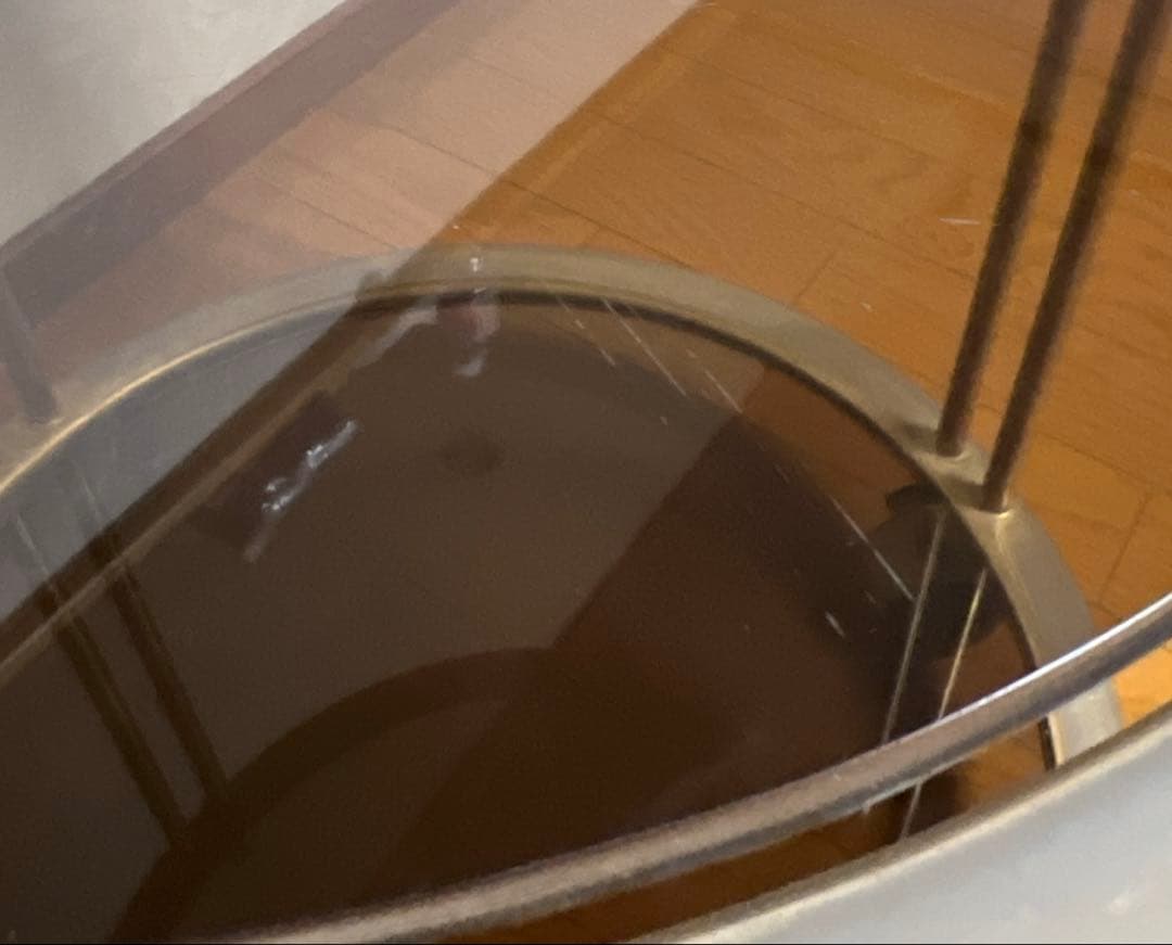 MID CENTURY ミッドセンチュリー 真鍮 スモークガラス キャスター付き