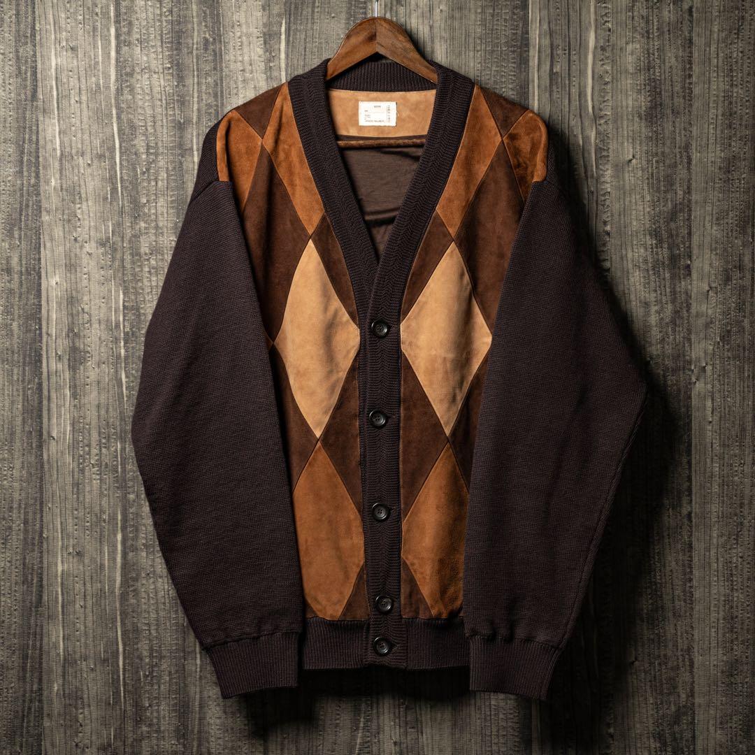 pablo vinci レザーパッチカーディガン ブラウン Sサイズ 新品未開封