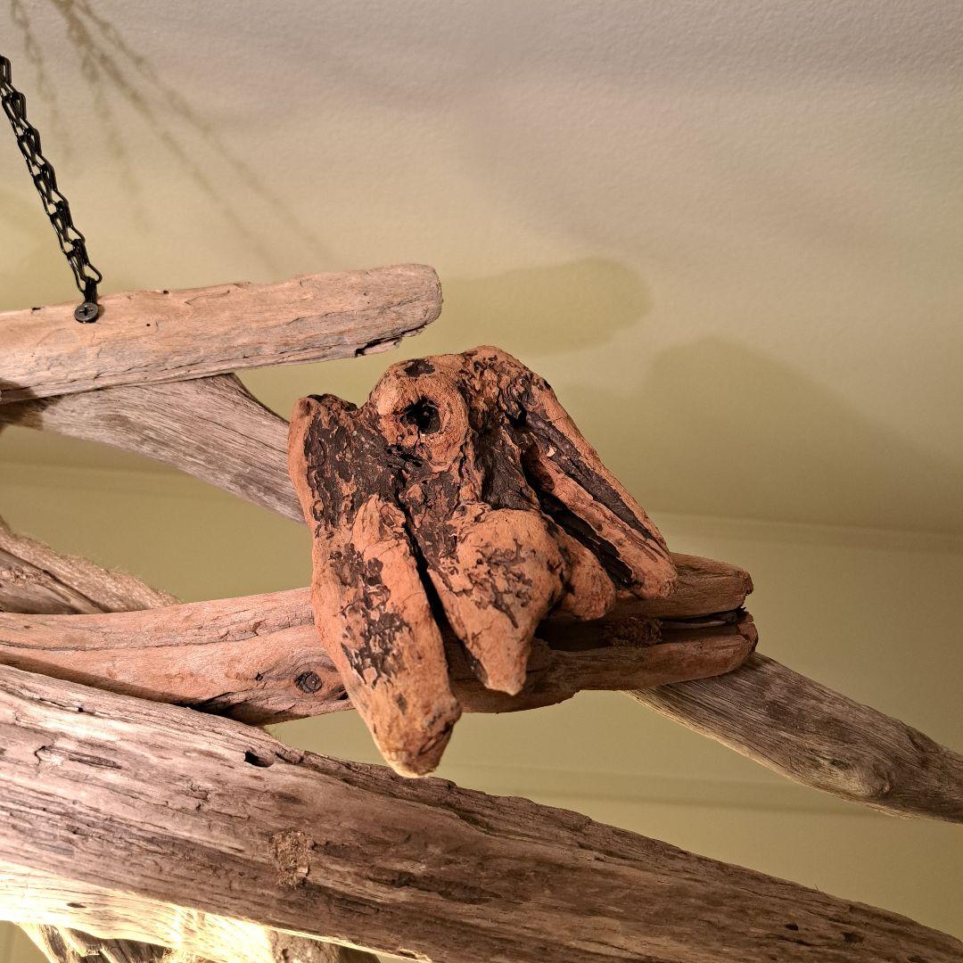 流木インテリア　ヴィンテージソケット　 エジソン付　6〜15帖ペンダント 横長