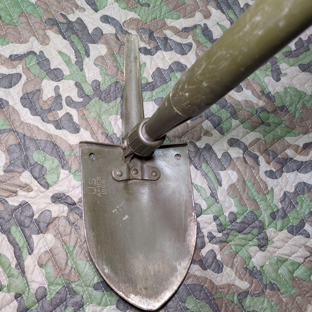 米軍　M56 エントレンチングツール キャンバスケースとスコップ(ツルハシ付き)