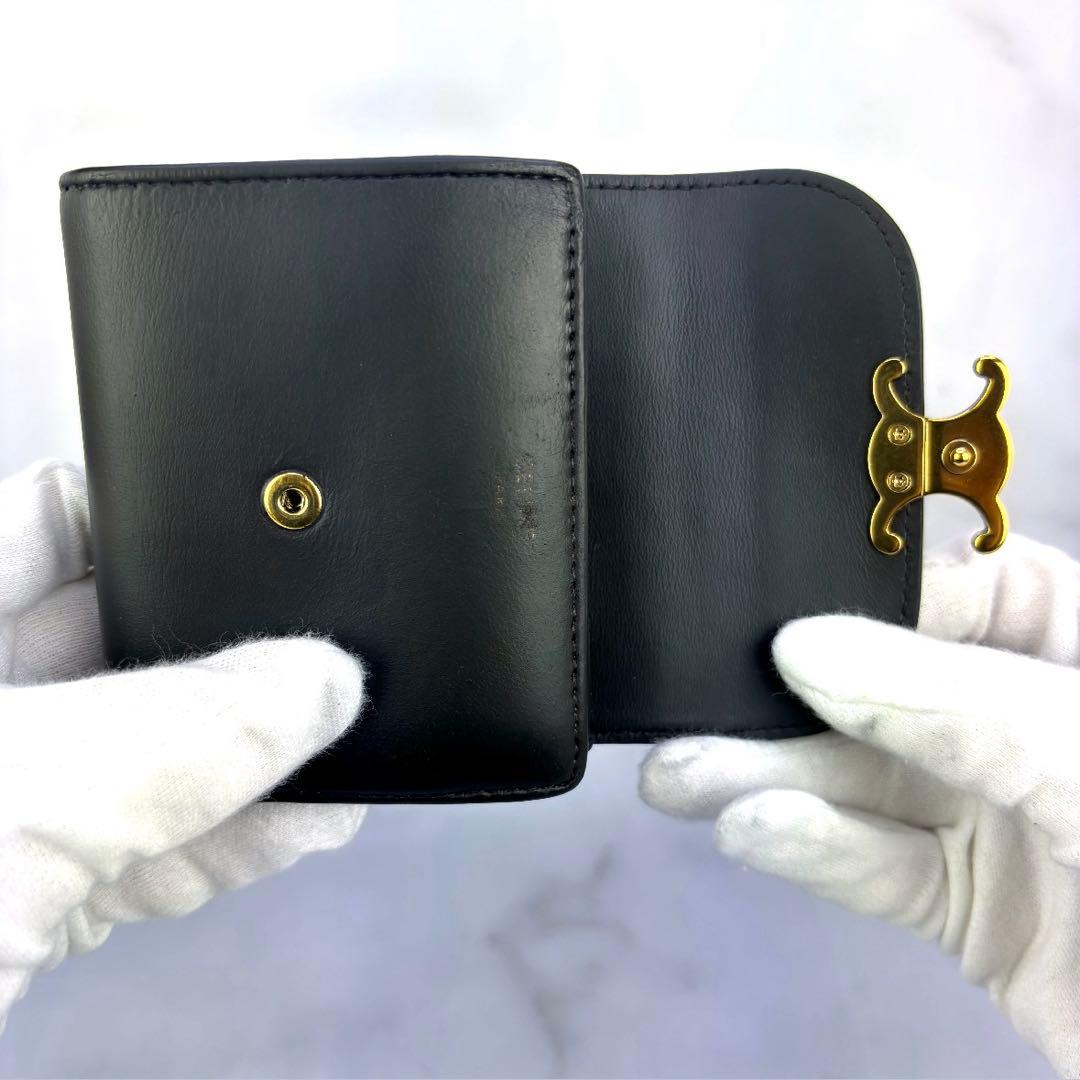 【極美✨】 CELINE スモール フラップウォレット トリオンフ ブラック