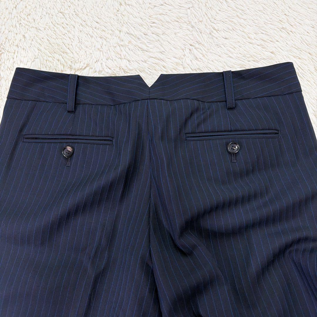 【希少】セオリーリュクス　GABE ストライプ　ネイビー　フレア　スーツ　42