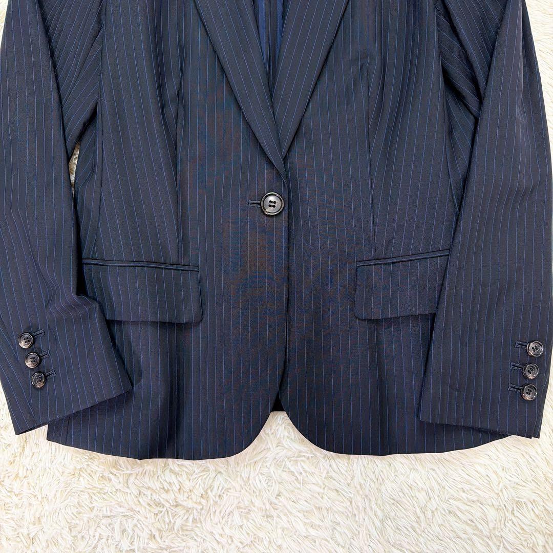 【希少】セオリーリュクス　GABE ストライプ　ネイビー　フレア　スーツ　42