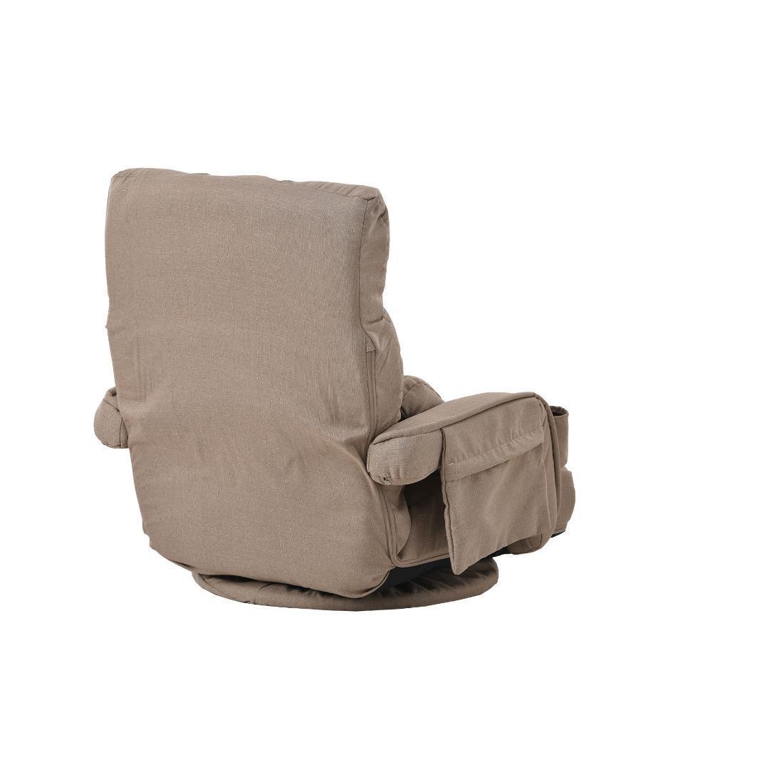 回転式座椅子肘掛けハイバック座いすリクライニング1人掛けソファー【コーヒー】