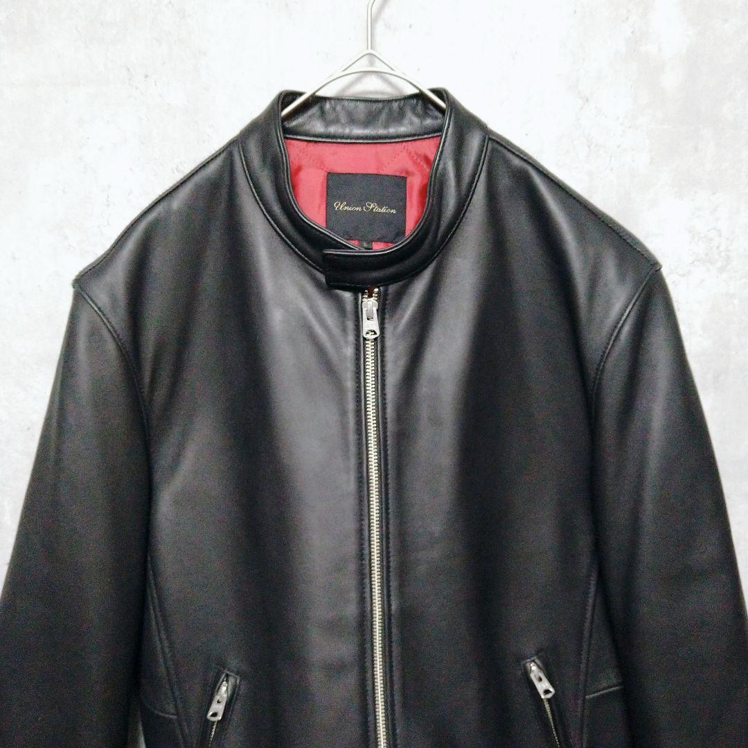 【美品】ユニオンステーション メンズビギ レザージャケット 羊革 Lサイズ