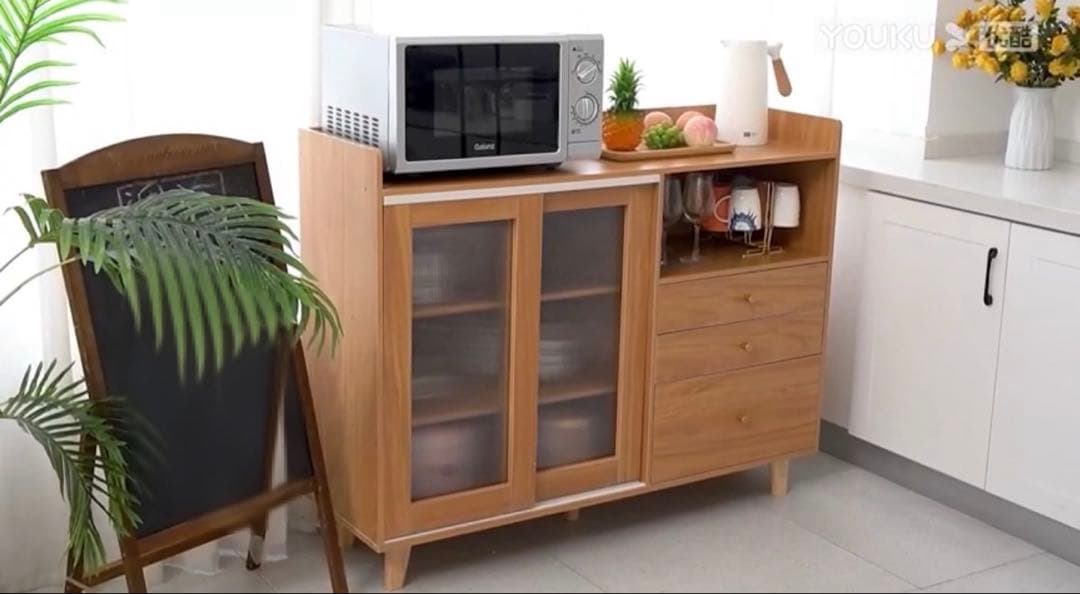 ナチュラルウッド 食器棚・キッチンカウンター 幅100cm