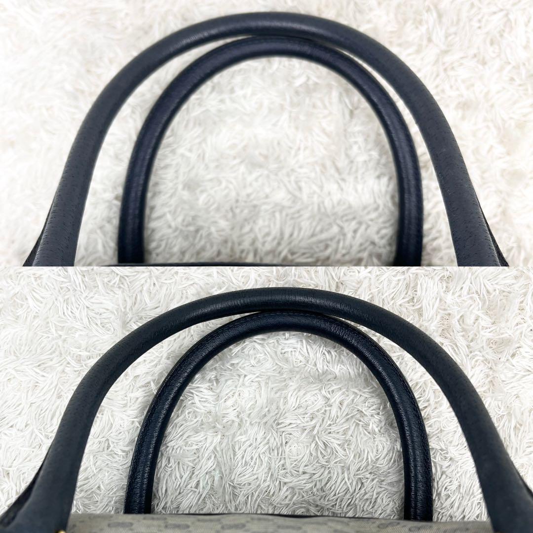 【希少】オールドグッチ マイクロGG ロゴ型押し ボストンバッグ ネイビー