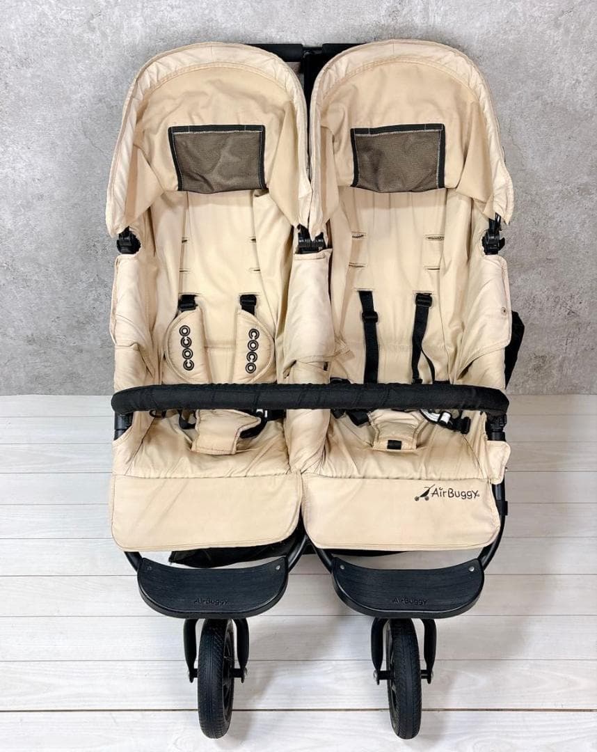 AirBuggy エアバギーココダブル 双子 2人乗りベビーカー ベージュ