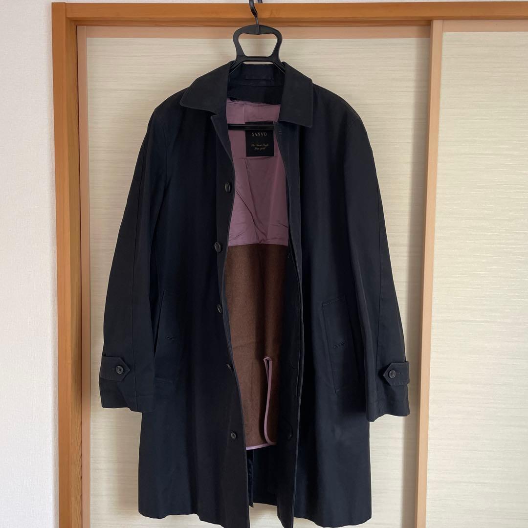 SANYO ステンカラー100年コート ネイビー