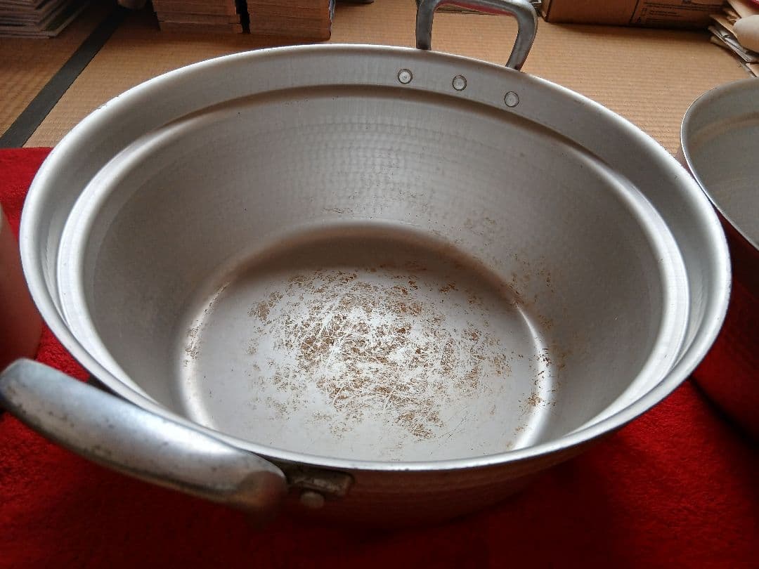 業務用アルミ鍋 両手鍋 2個セット　中古　39センチ　おまけでやかん