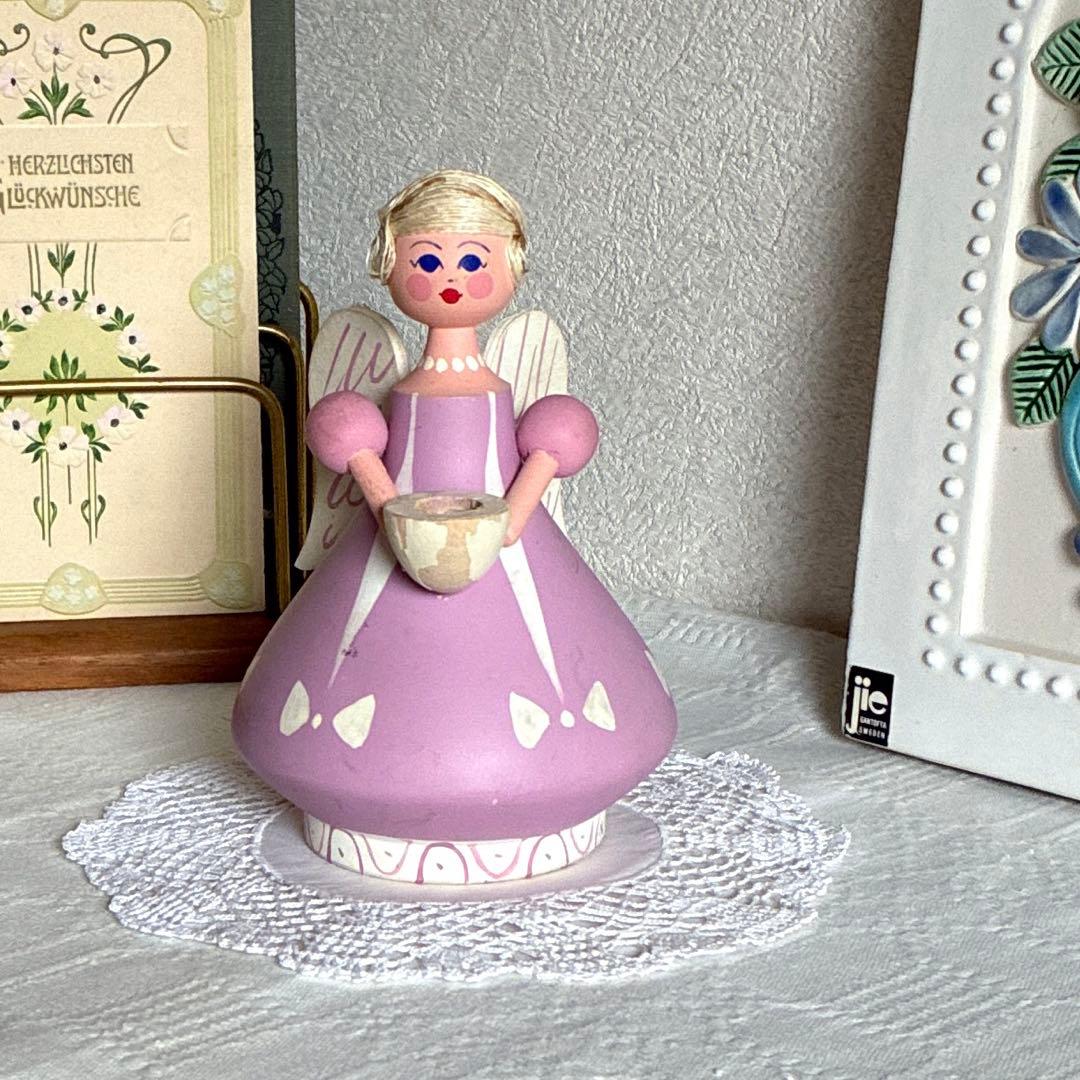 RN167 北欧ヴィンテージ Hemslöjd エンジェルのキャンドスタンド