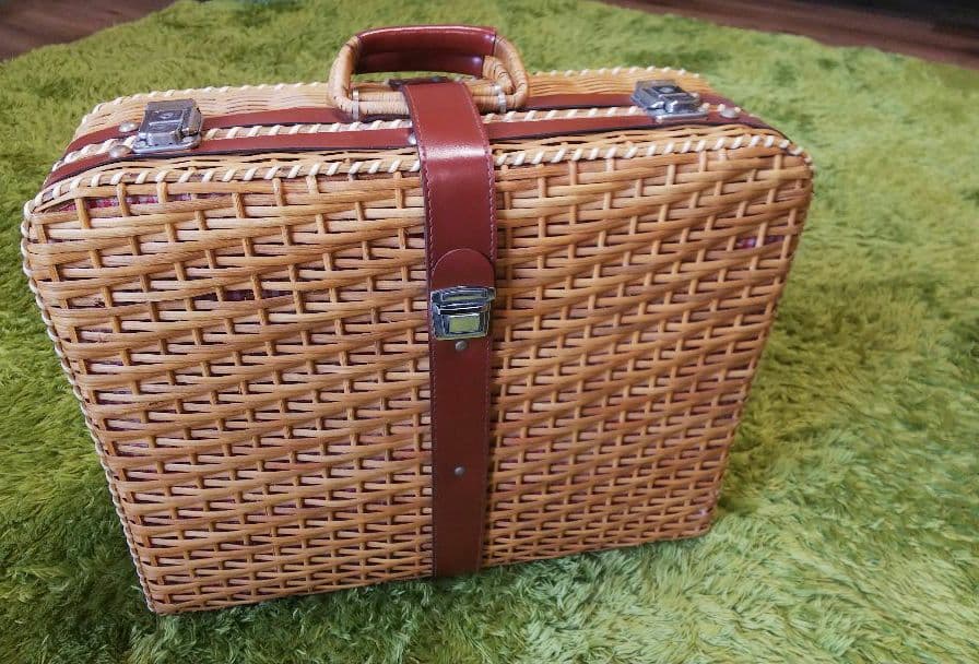 ヴィンテージ　希少 トランクケース バスケット トランク かご編み レトロ