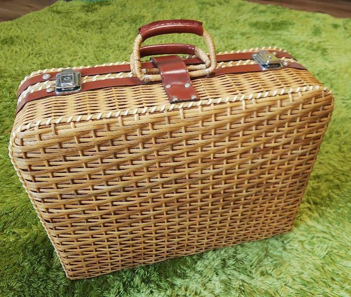 ヴィンテージ　希少 トランクケース バスケット トランク かご編み レトロ