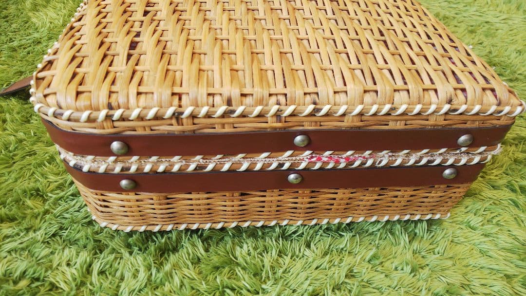 ヴィンテージ　希少 トランクケース バスケット トランク かご編み レトロ